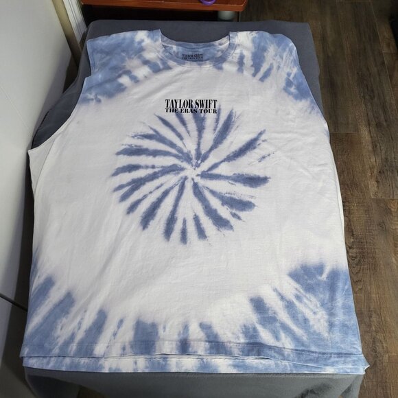 Taylor Swift SZ 4XL Eras Tour Tie Dye Tank Top Shirt Blue White - Picture 2 of 8